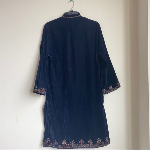 ZARA EMBROIDERED VELVET KIMONO JACKET - Picture 6 of 9